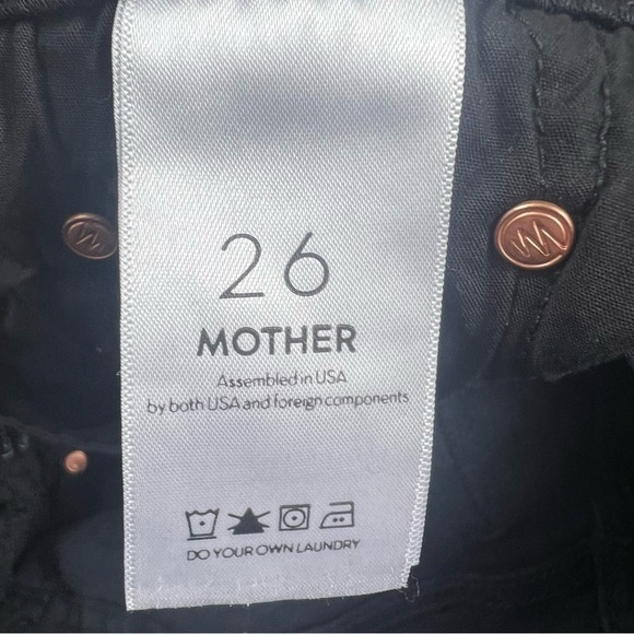 Mother High Waisted Looker Ankle Fray Guilty Glitter Racer Jean 26 - Picture 13 of 14